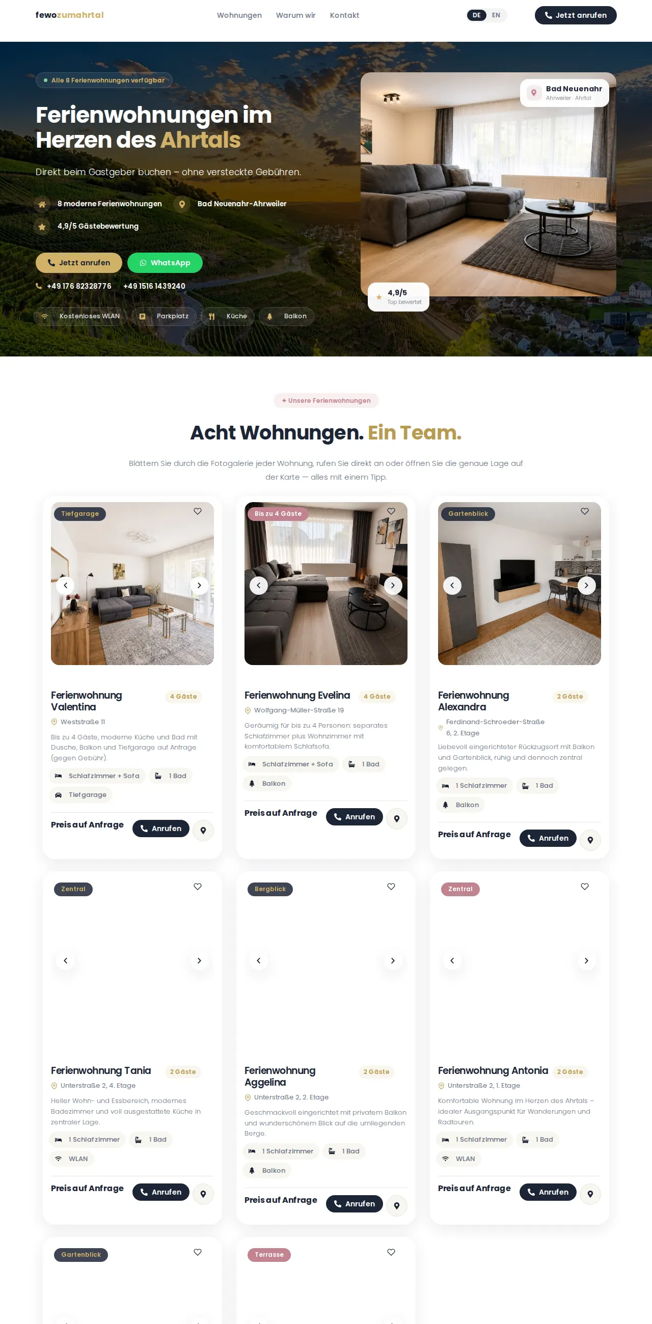Ferienwohnungen im Ahrtal — DE