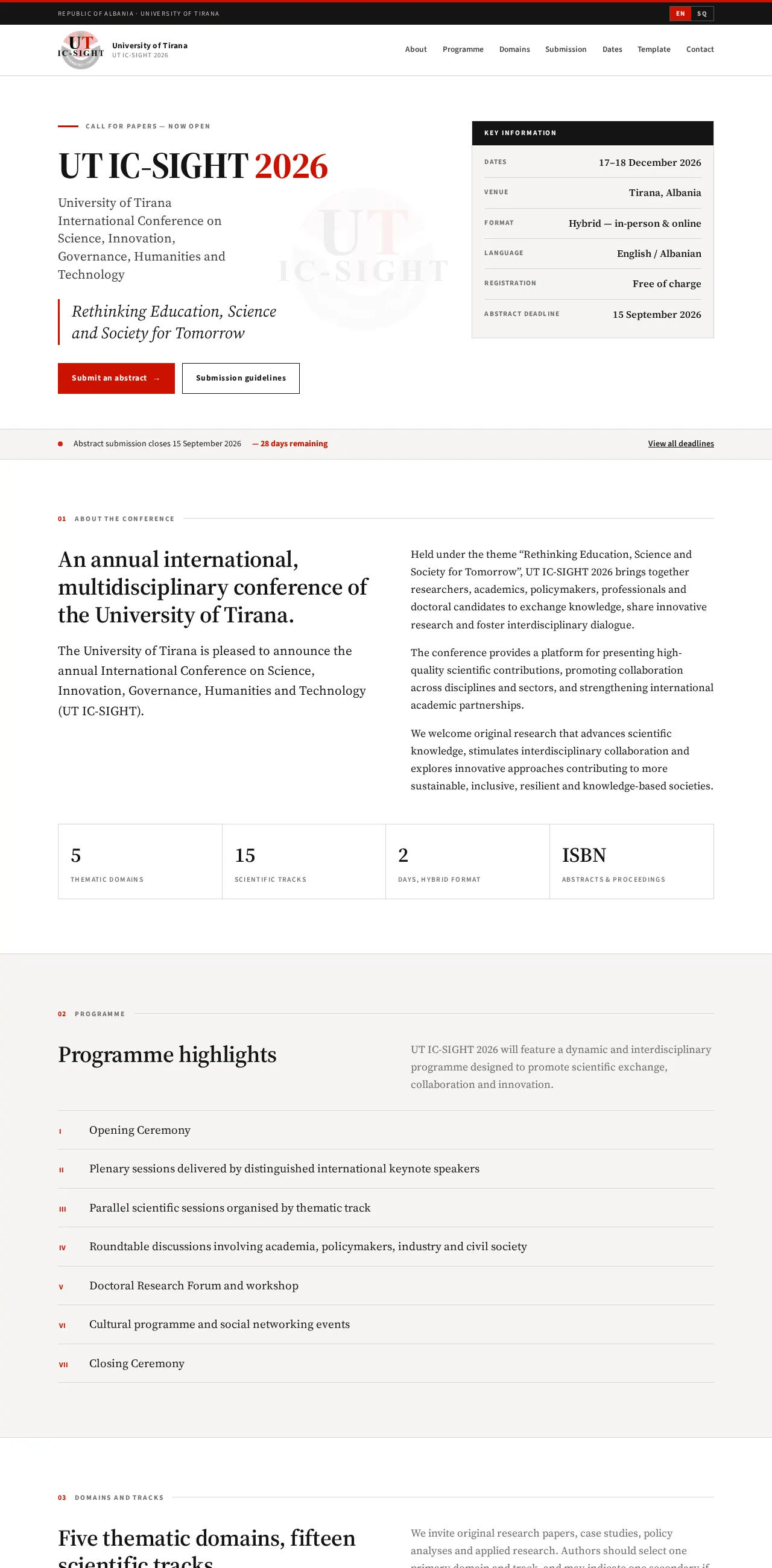 UT IC-SIGHT 2026 — Conference Website
