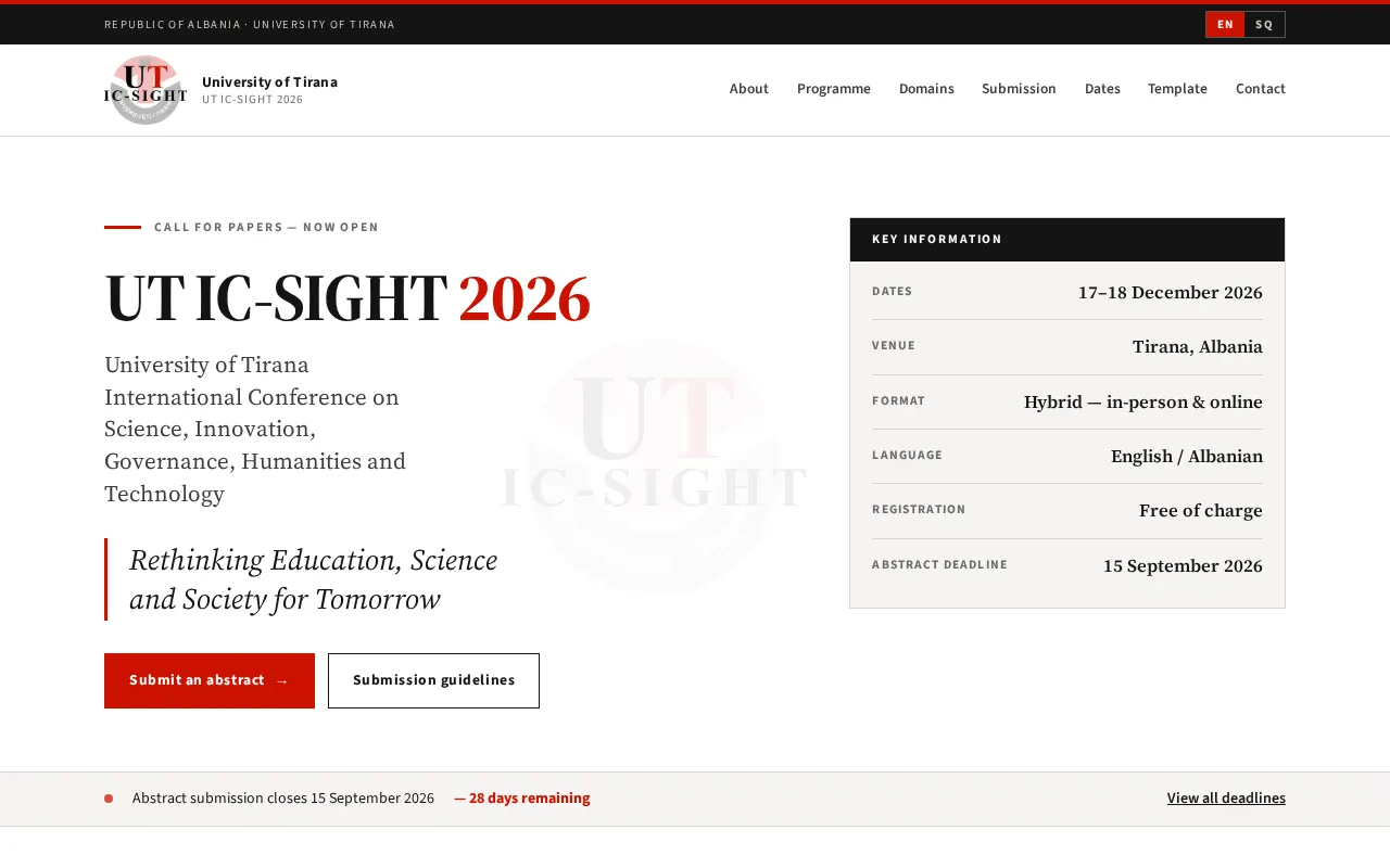 UT IC-SIGHT 2026 — Conference Website