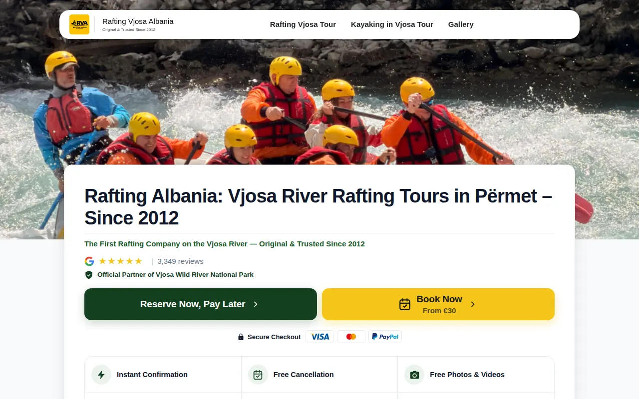 Rafting Vjosa Albania — Since 2012