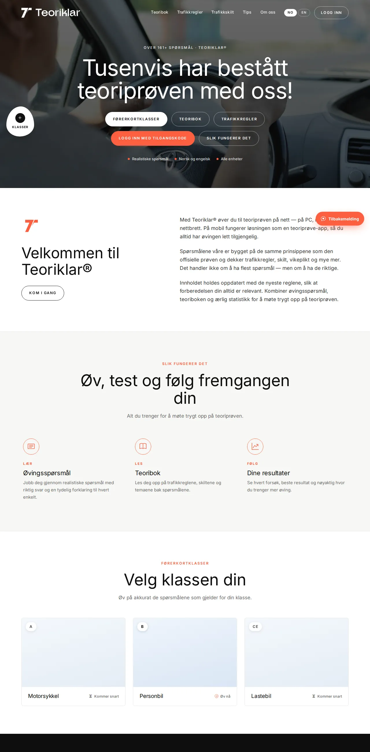 Teoriklar — Driving Theory Practice (Norway)