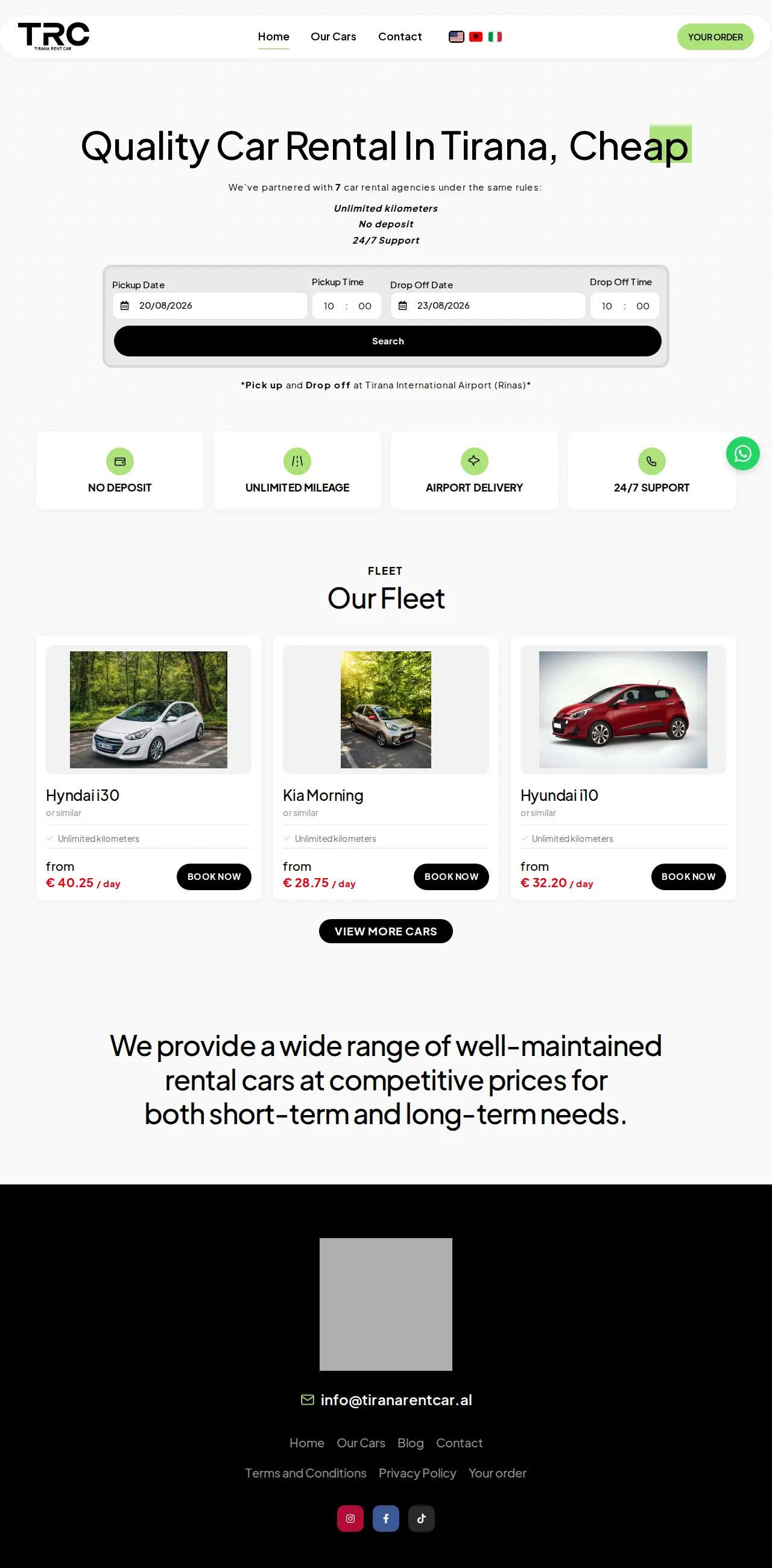 TiranaRentCar — Agregator Rent a Car