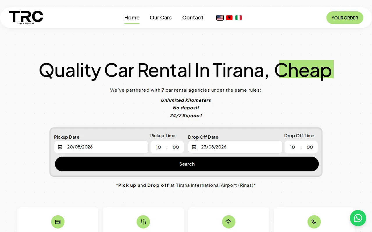 TiranaRentCar — Rental Aggregator