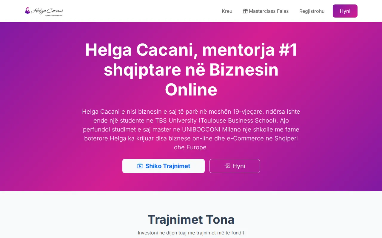 Trajnime Helga Cacani — LMS