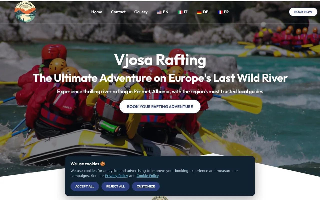 Vjosa Rafting — Website & Booking Engine